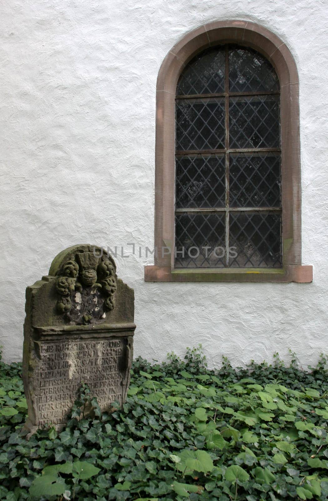 Old gravestone at the church in Lemgo-Brake