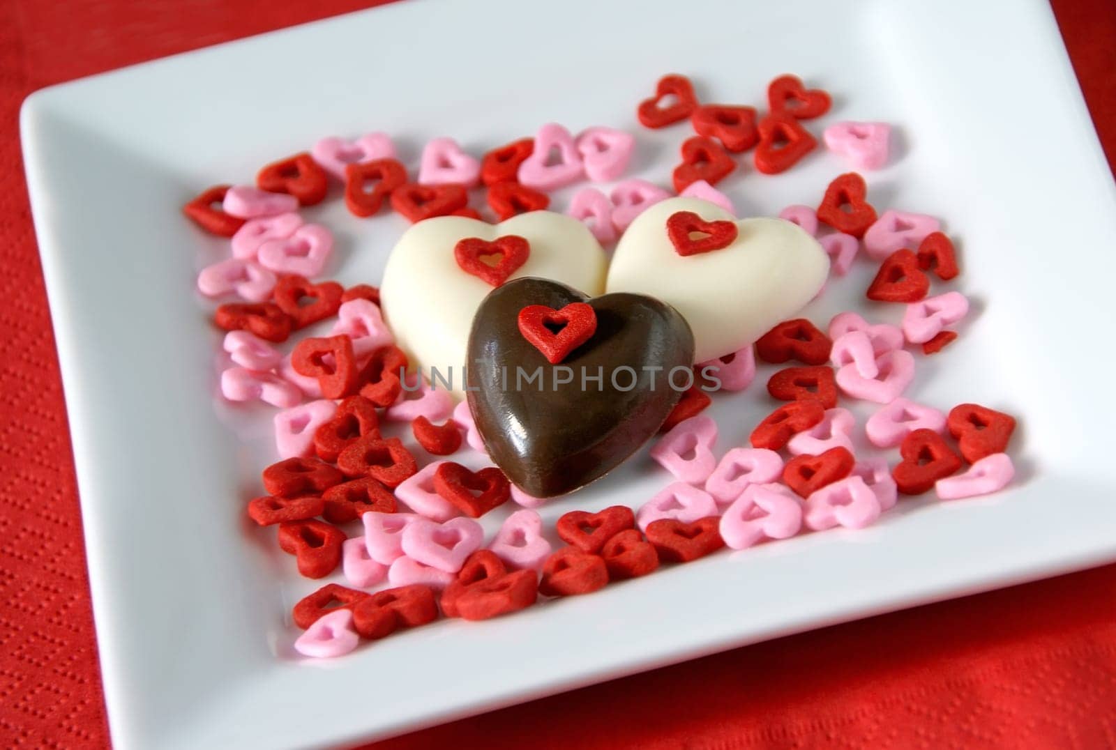White chocolate hearts