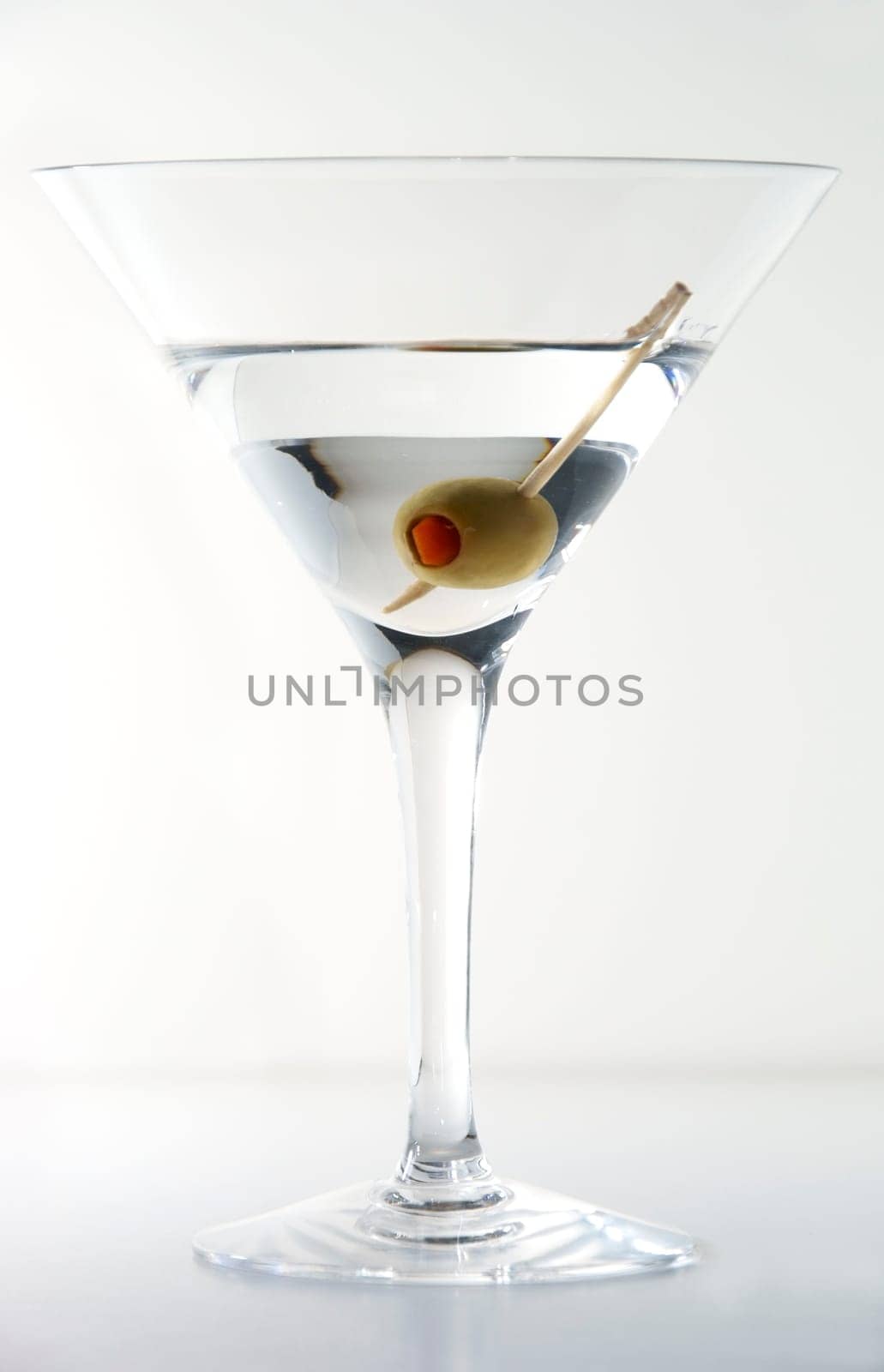 Dry Martini cocktail photographed in a studio environment