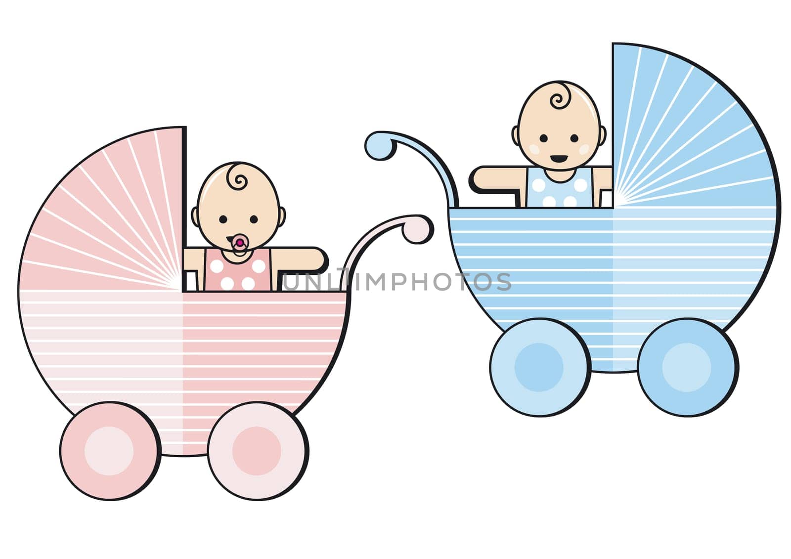 two babies in a stroller