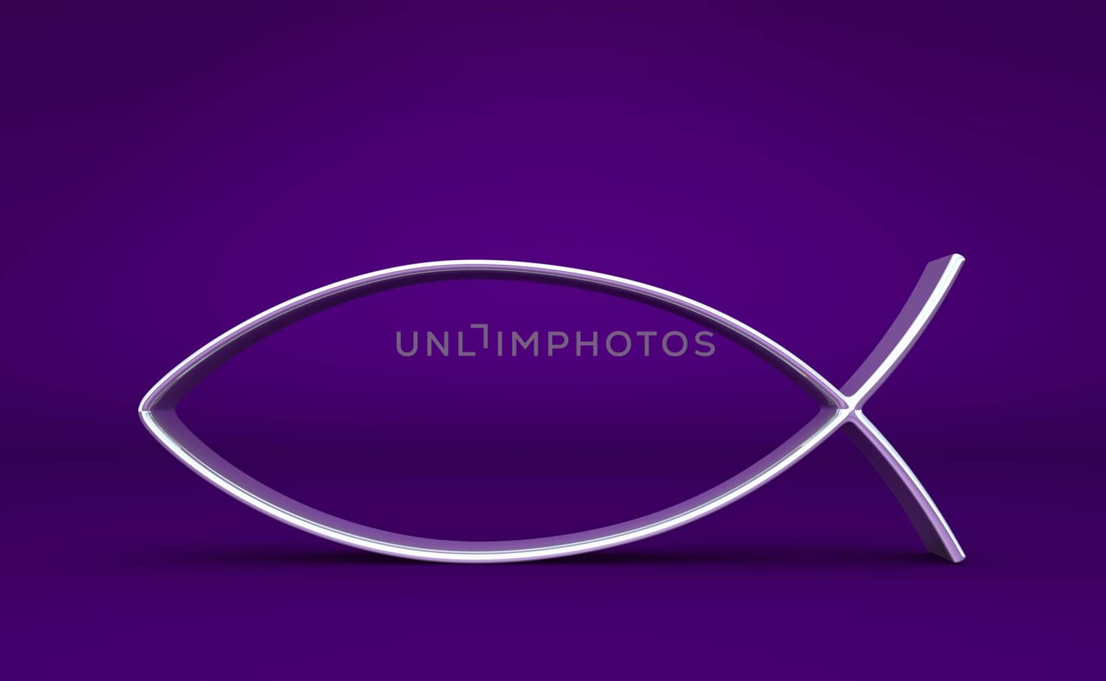 3D ICHTHYS Silver on Violet 08