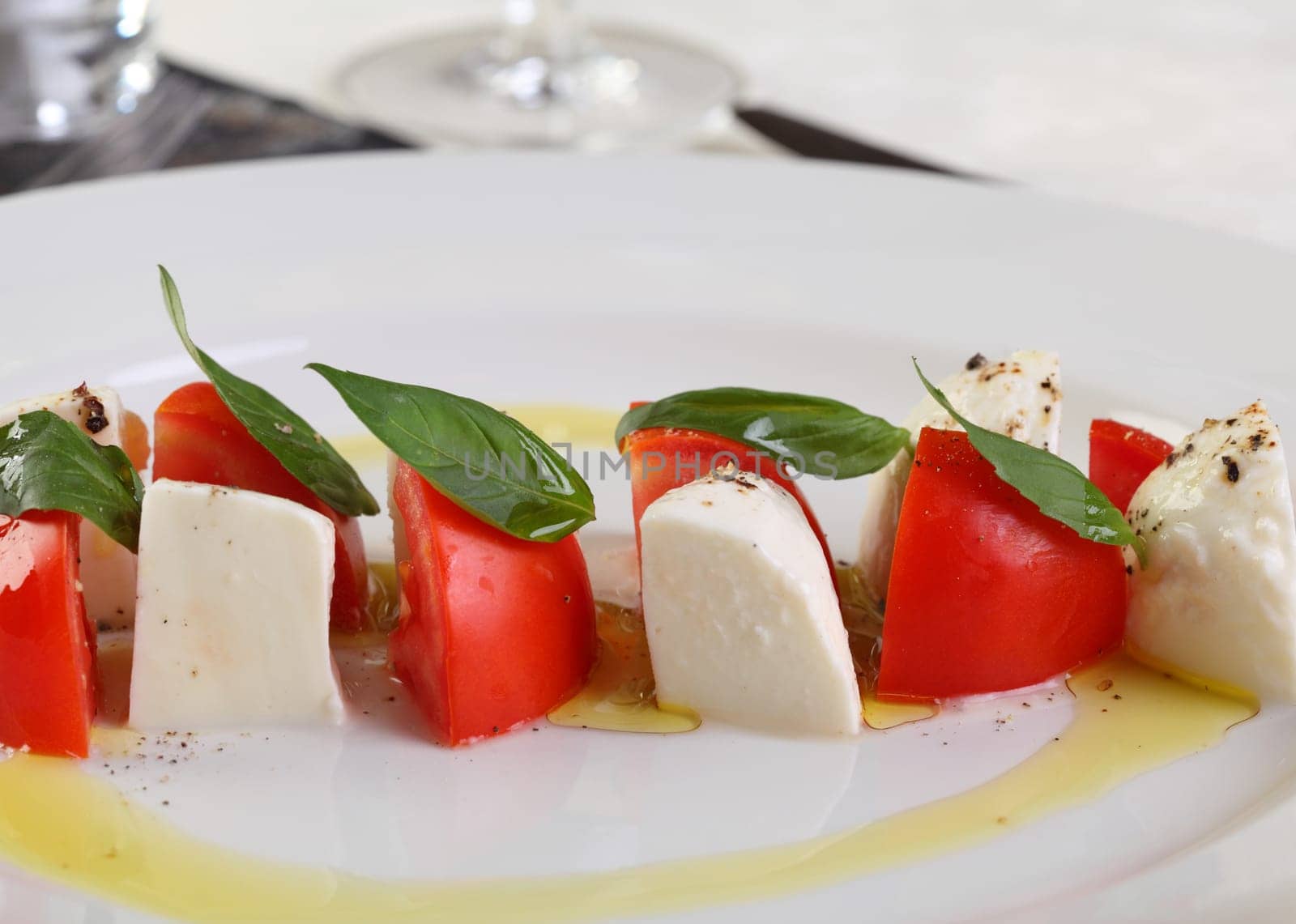 Italian food mozzarella cheese and tomatoes caprese
