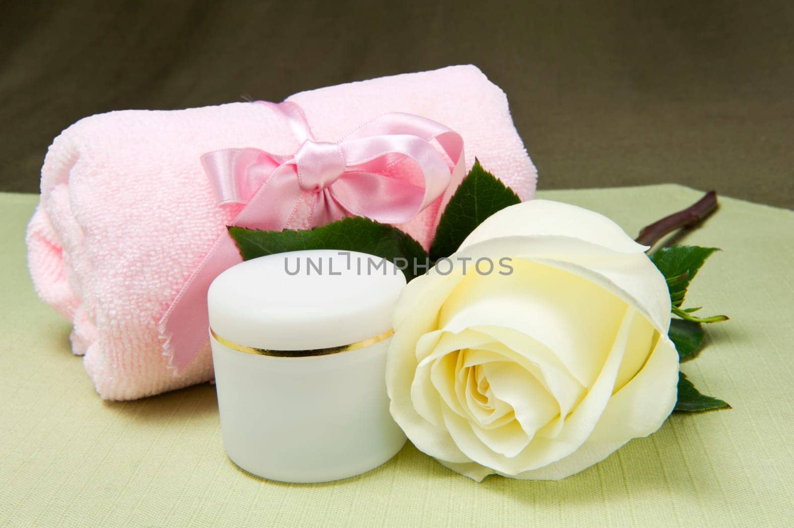 natural products for body care on colored background