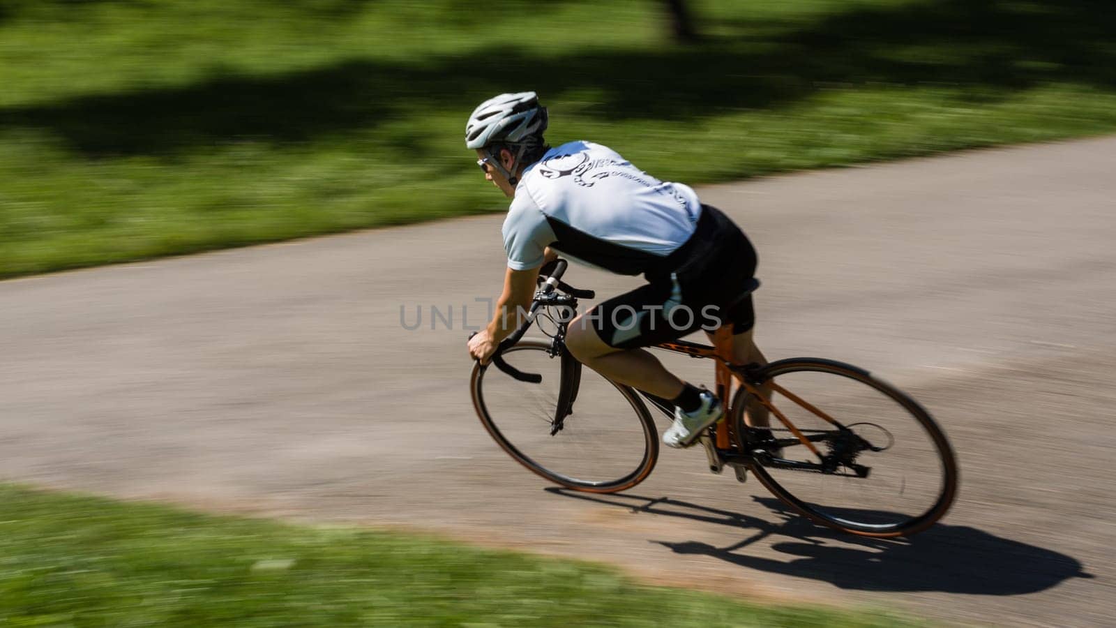 Road cyclist in motion blur