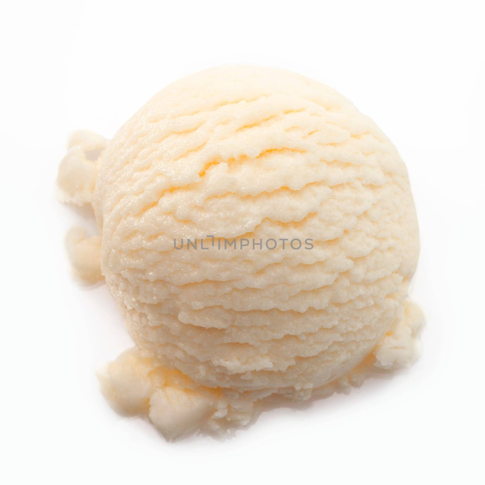 Scoop of light brown Banana icecream isolated on white background. For ice-cream concept take a look at my portfolio