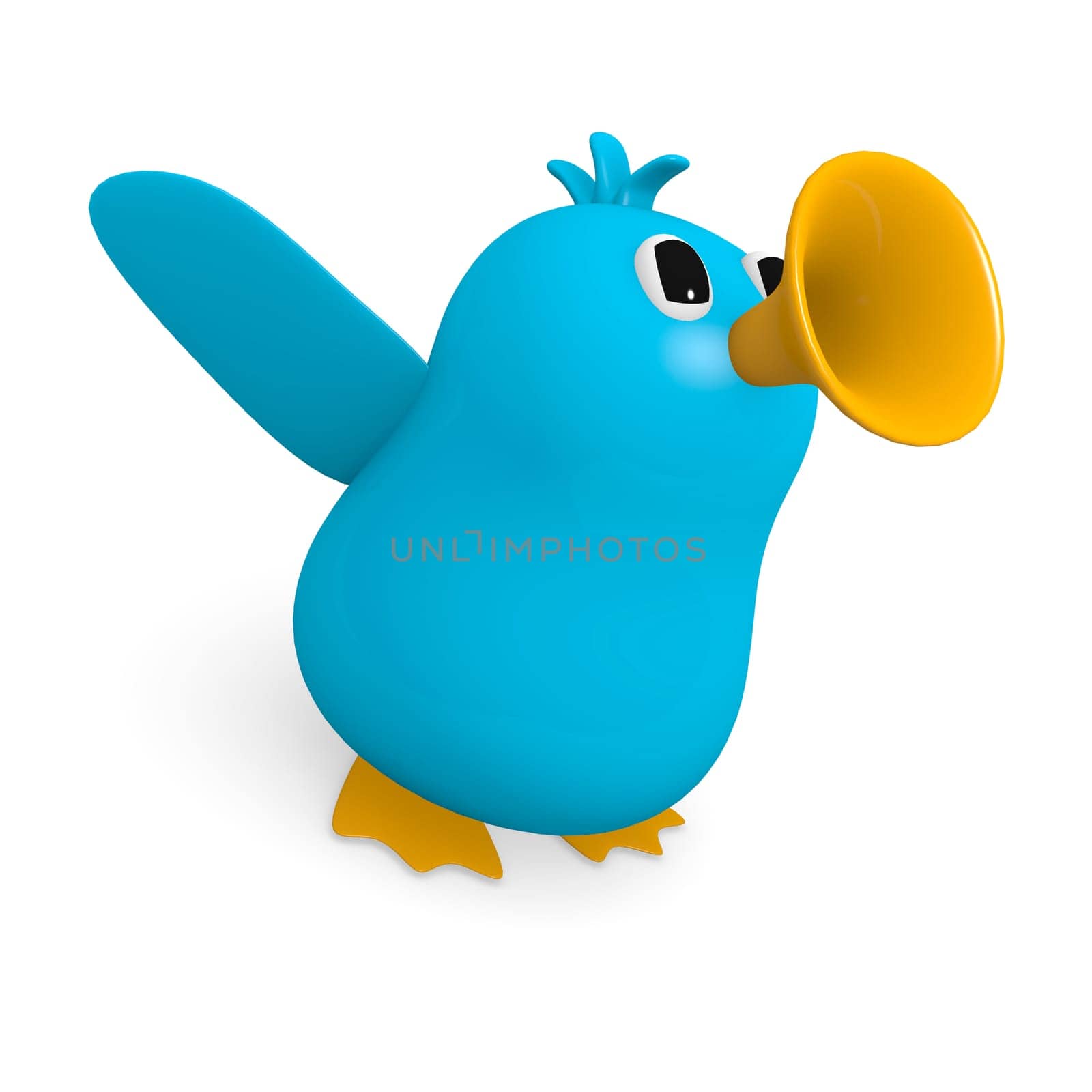 Blue bird with a beak like a trumpet