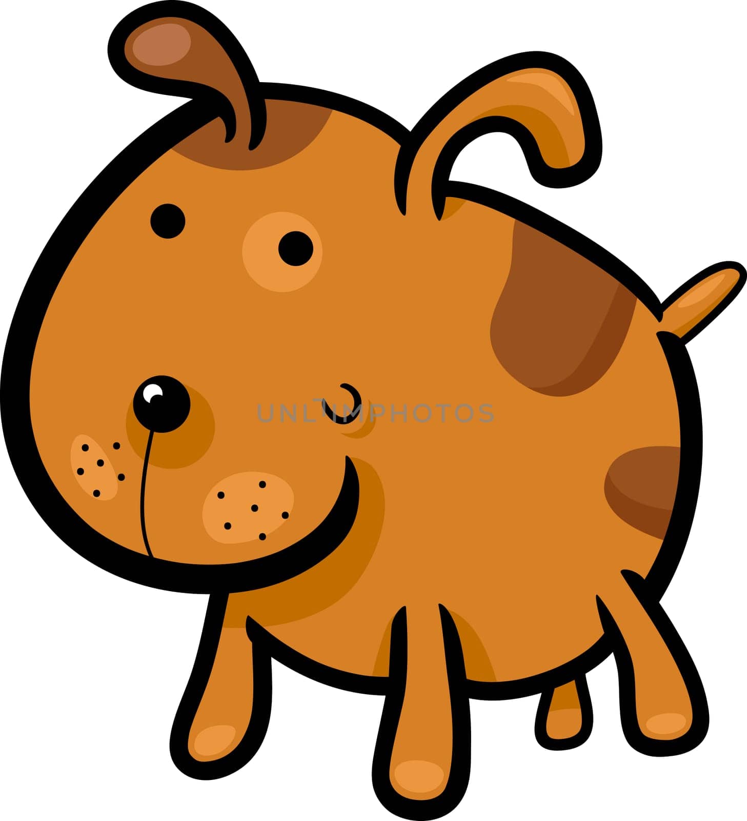 cartoon illustration of cute spotted dog or puppy