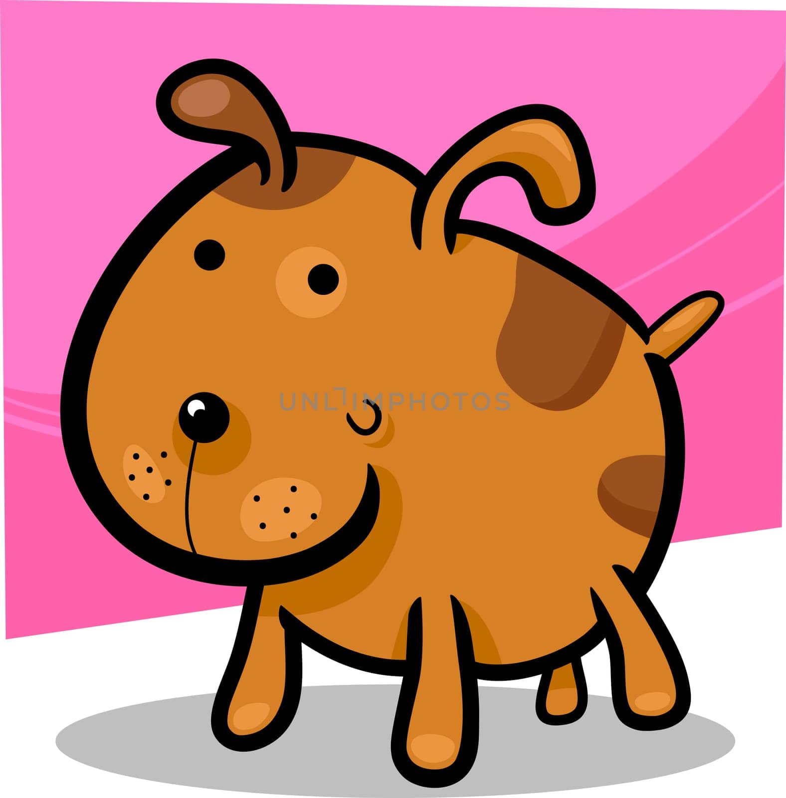 cartoon illustration of cute spotted dog or puppy
