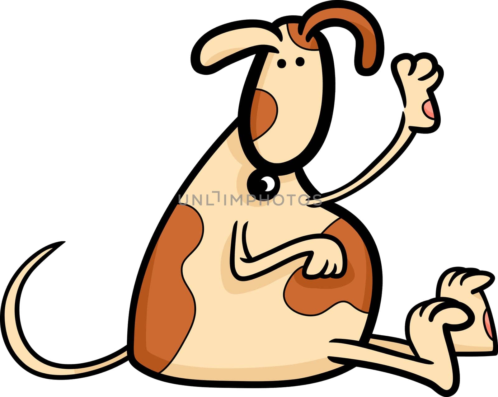 cartoon illustration of cute spotted dog or puppy