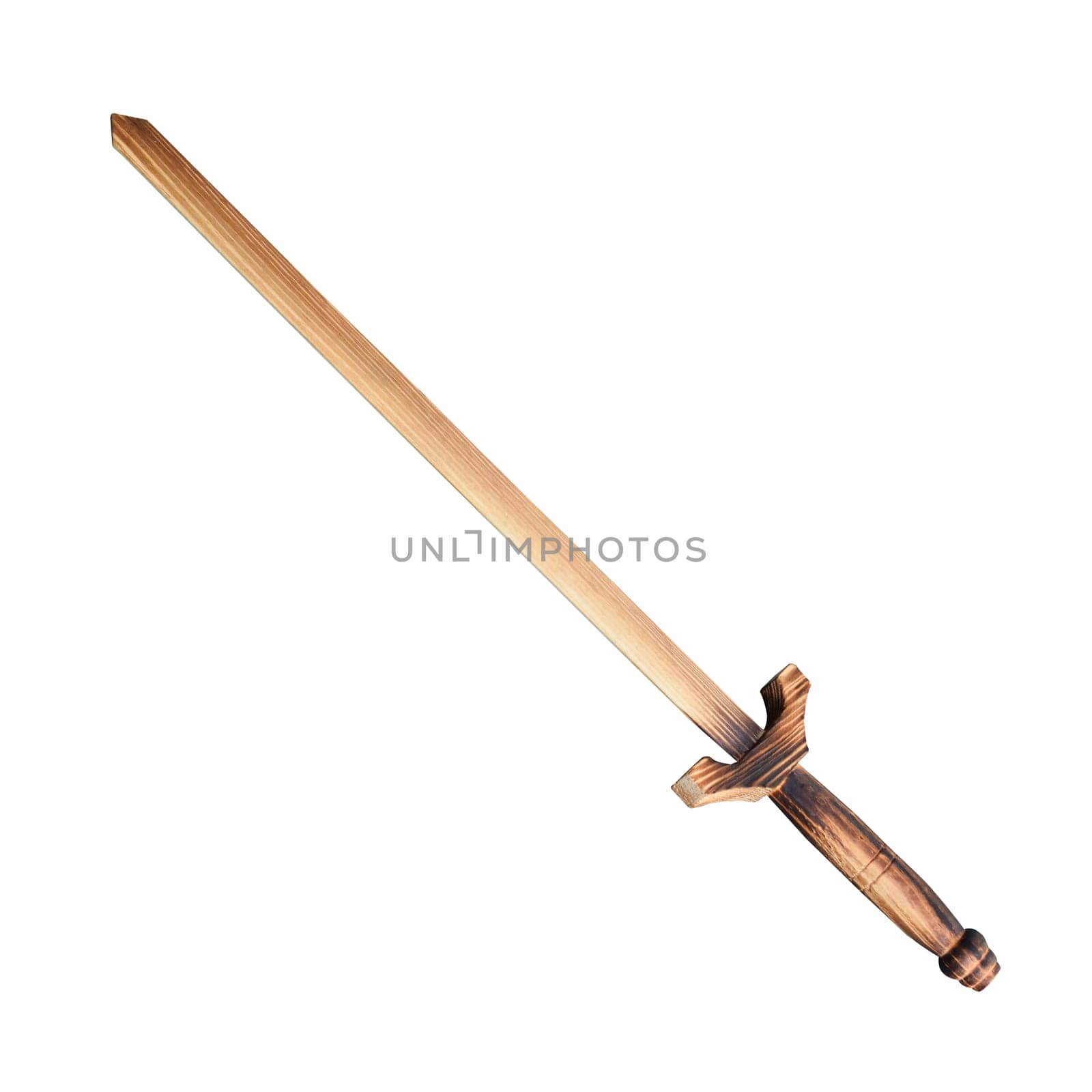 wooden sword isolated on white background