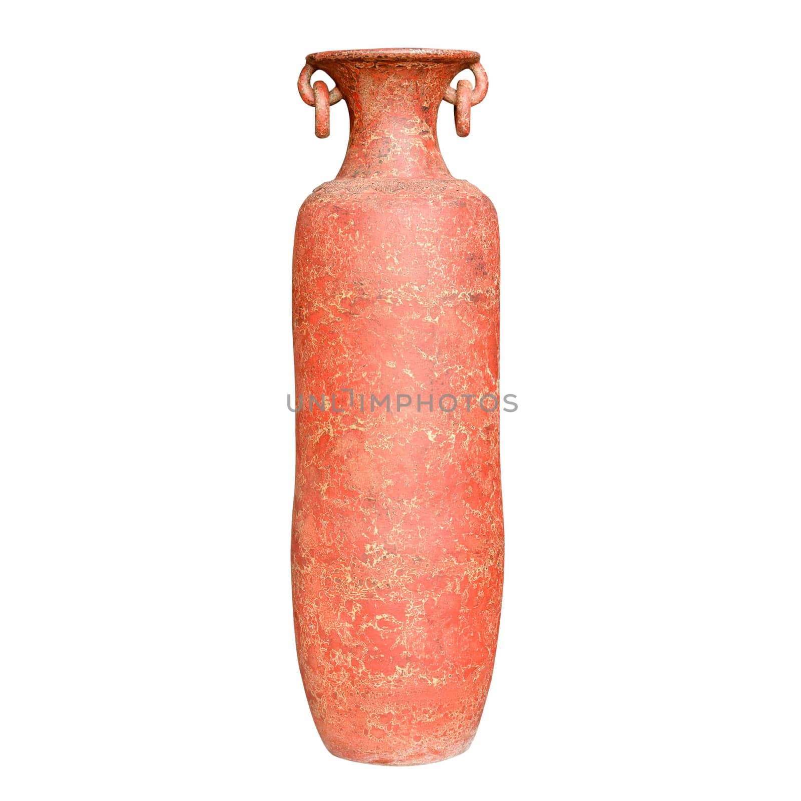 Beautiful painted vase on a pure white background