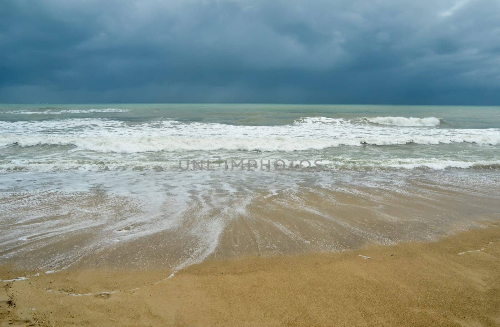 tropical beach in monsoon season