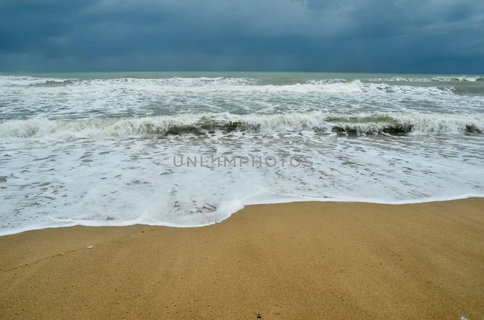 tropical beach in monsoon season