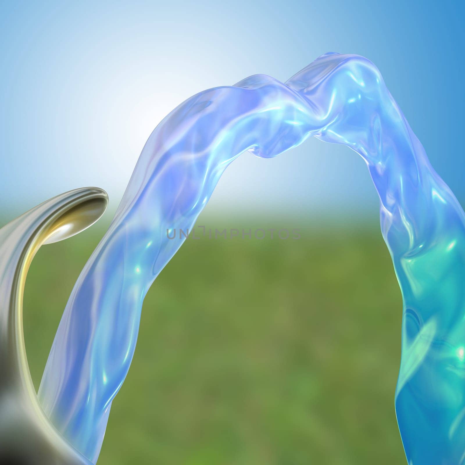 Illustration of a drinking water fountain on a sunny day
