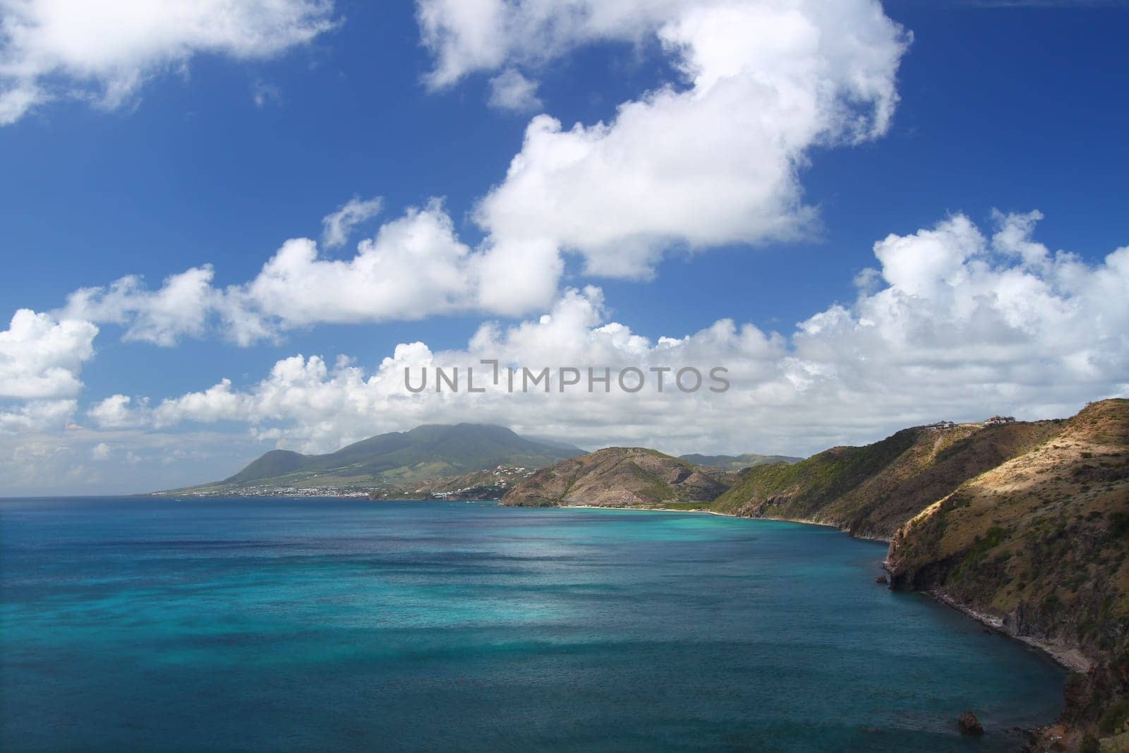 Spectacular coastline on the Caribbean island of Saint Kitts.
