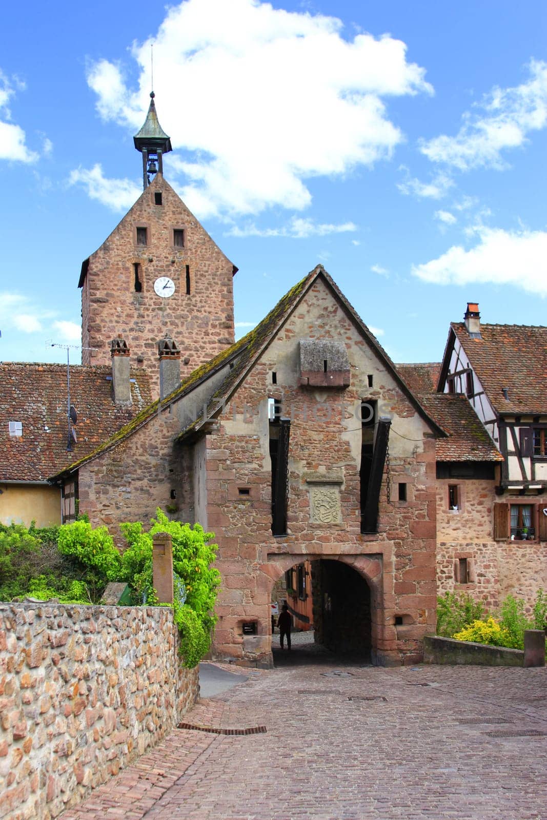 the Upper Gate "Porte Haute"" in Riquewihr,Alsace,Haut-Rhin department,France"