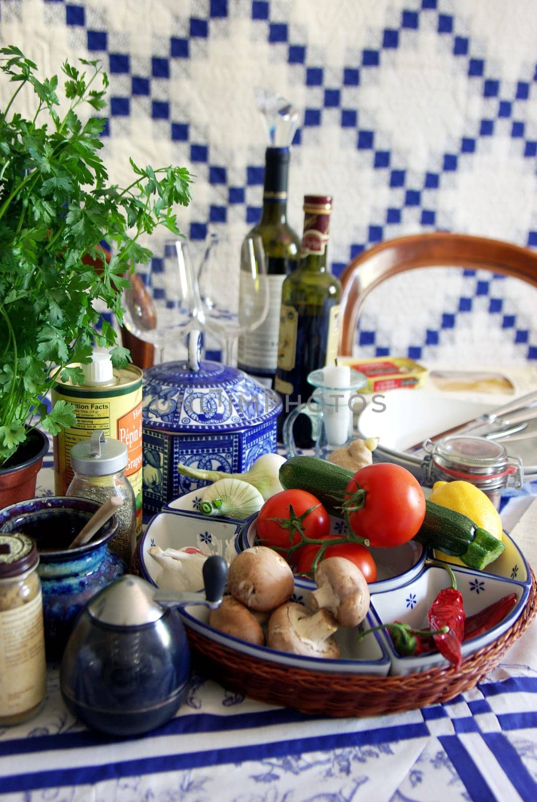Ingredients for the romantic dinner