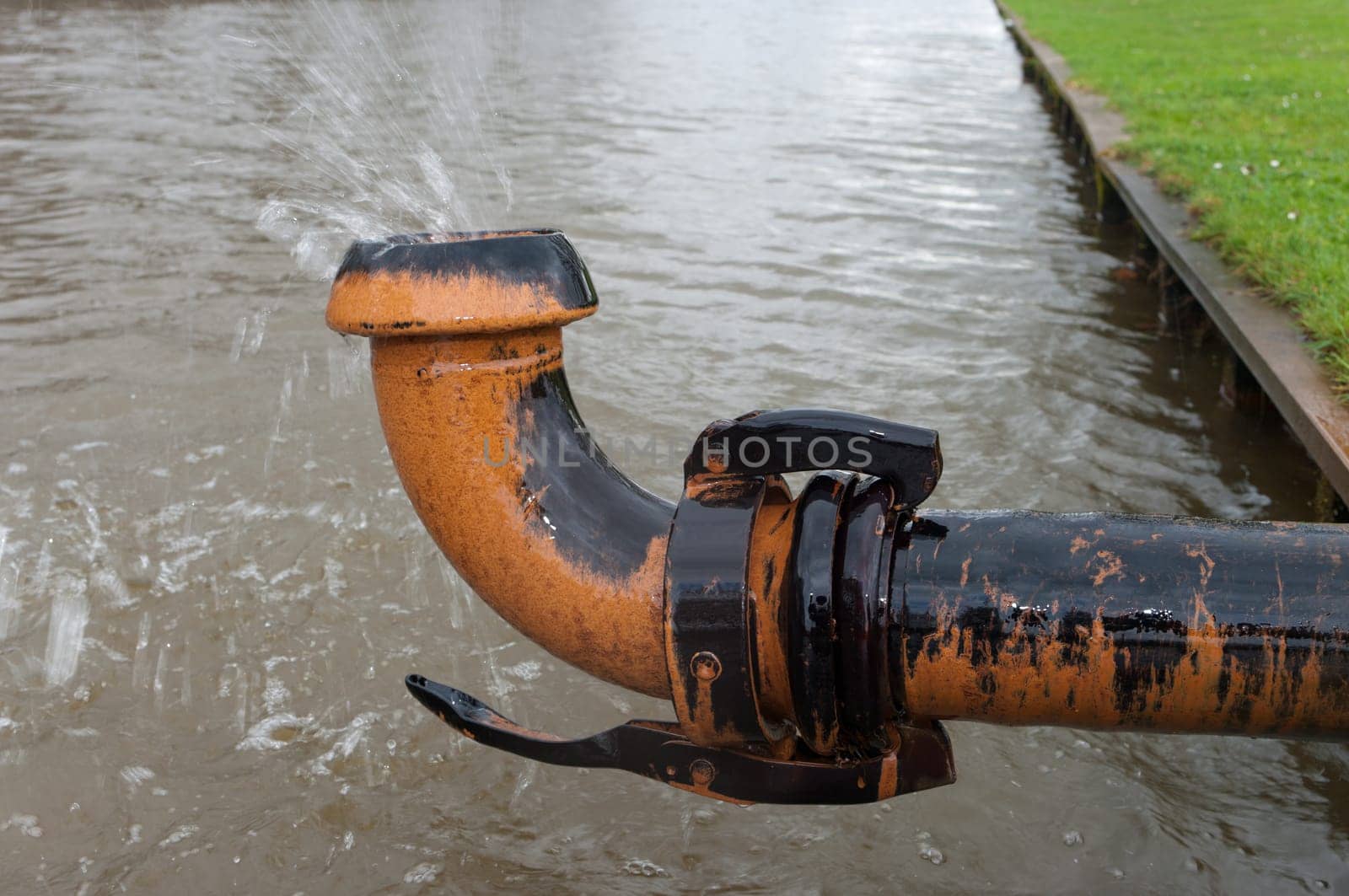ground water being pumped away into a pond