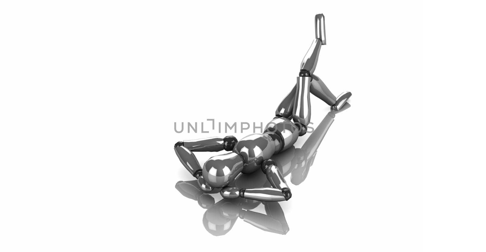 Articulated Doll Silver - Lying 2
