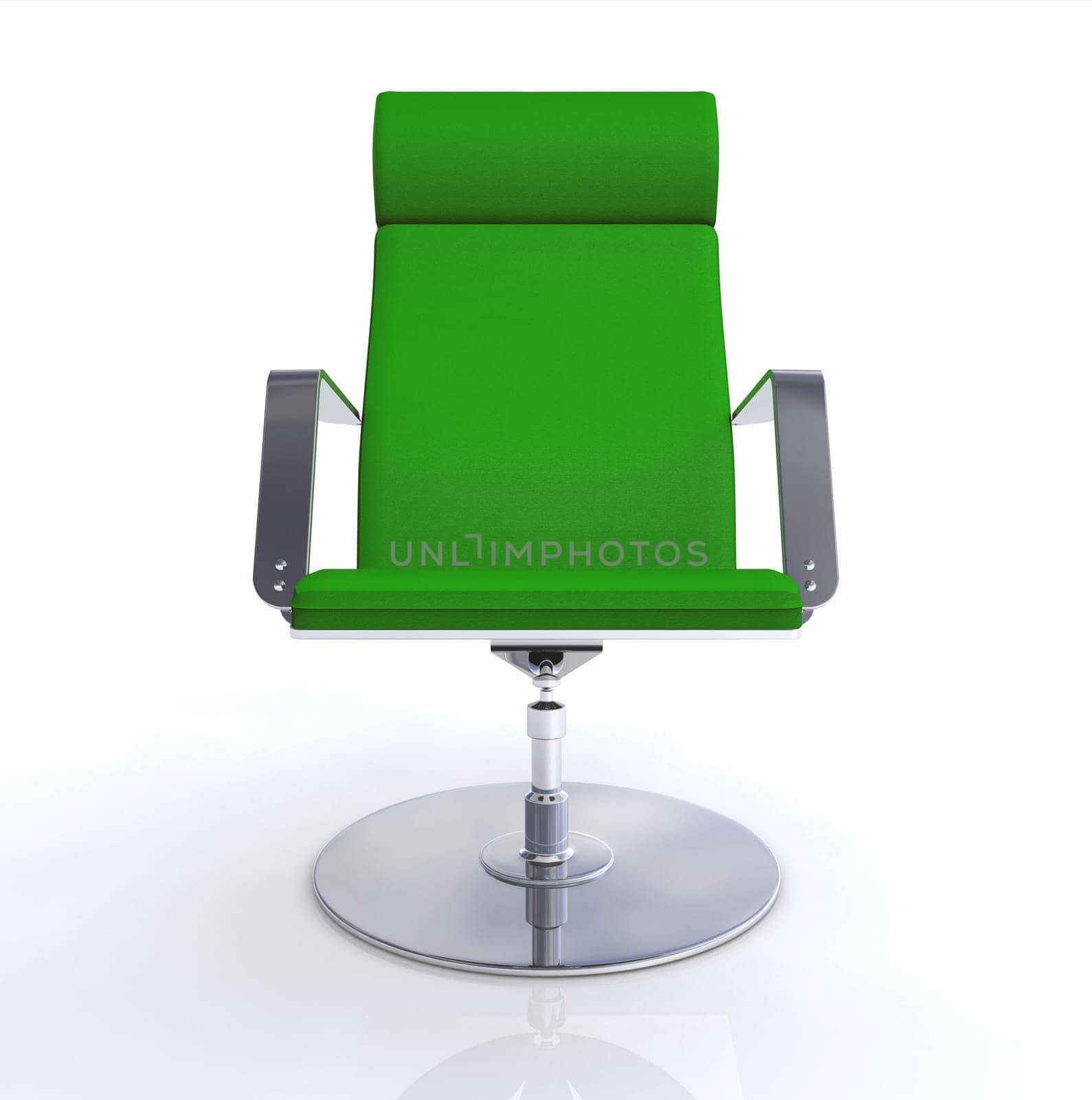 3D Designer Executive Chair Silver Green 3