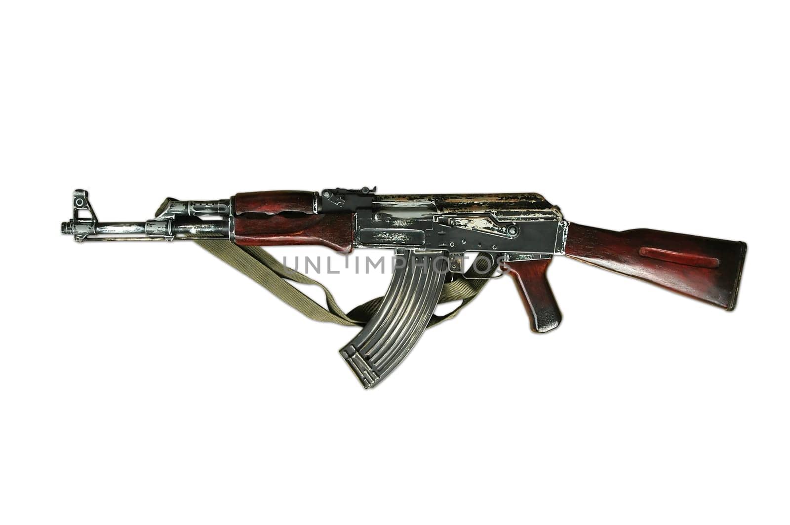 ak 47 on white background