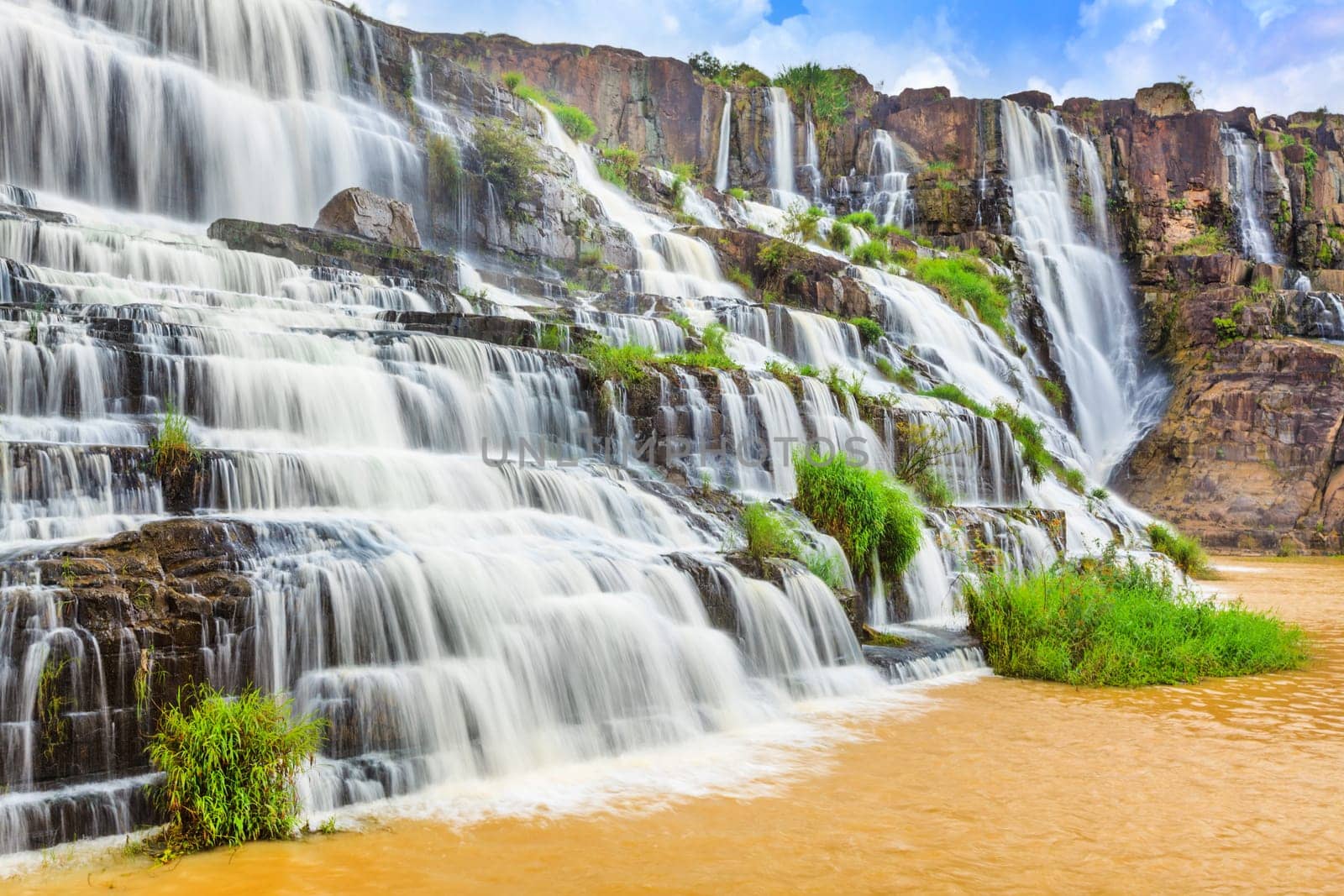 Beautiful Pongour waterfall in Vietnam