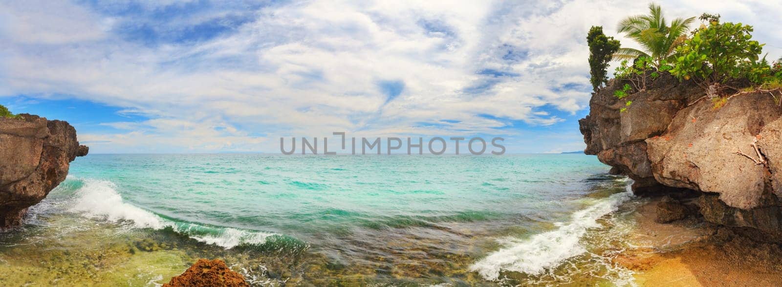 Panorama of tropical lagoon. Bohol. Philippines