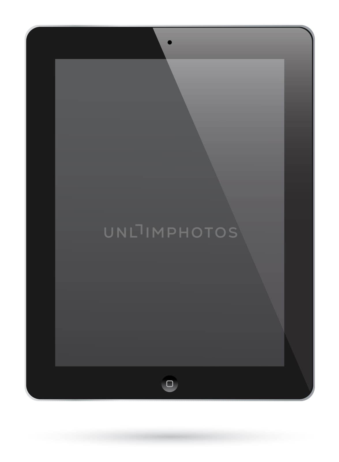 illustration of touch screen tablet. Realistic looking.