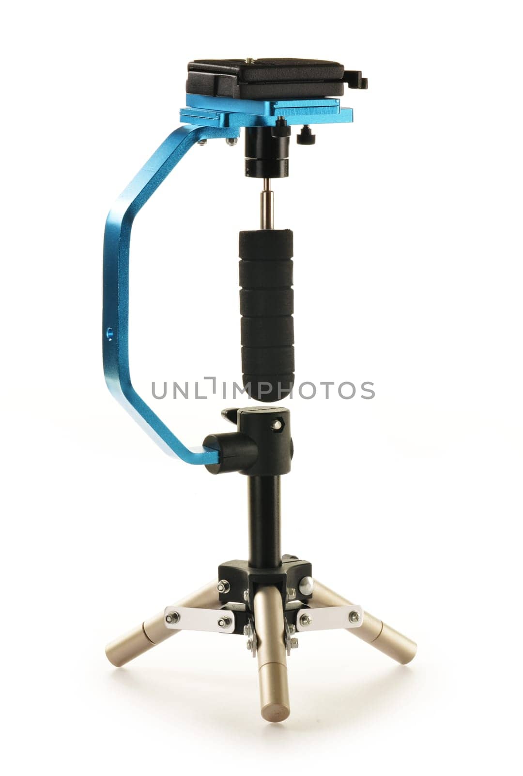 Professional Camera Camcorder Action Stabilizing Handle isolated on white