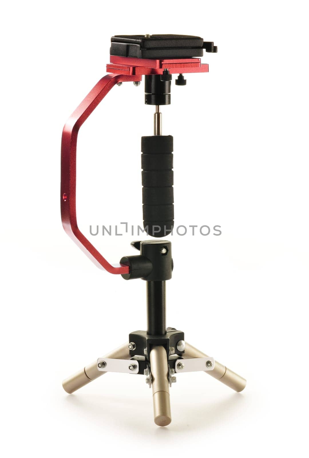 Professional Camera Camcorder Action Stabilizing Handle isolated on white