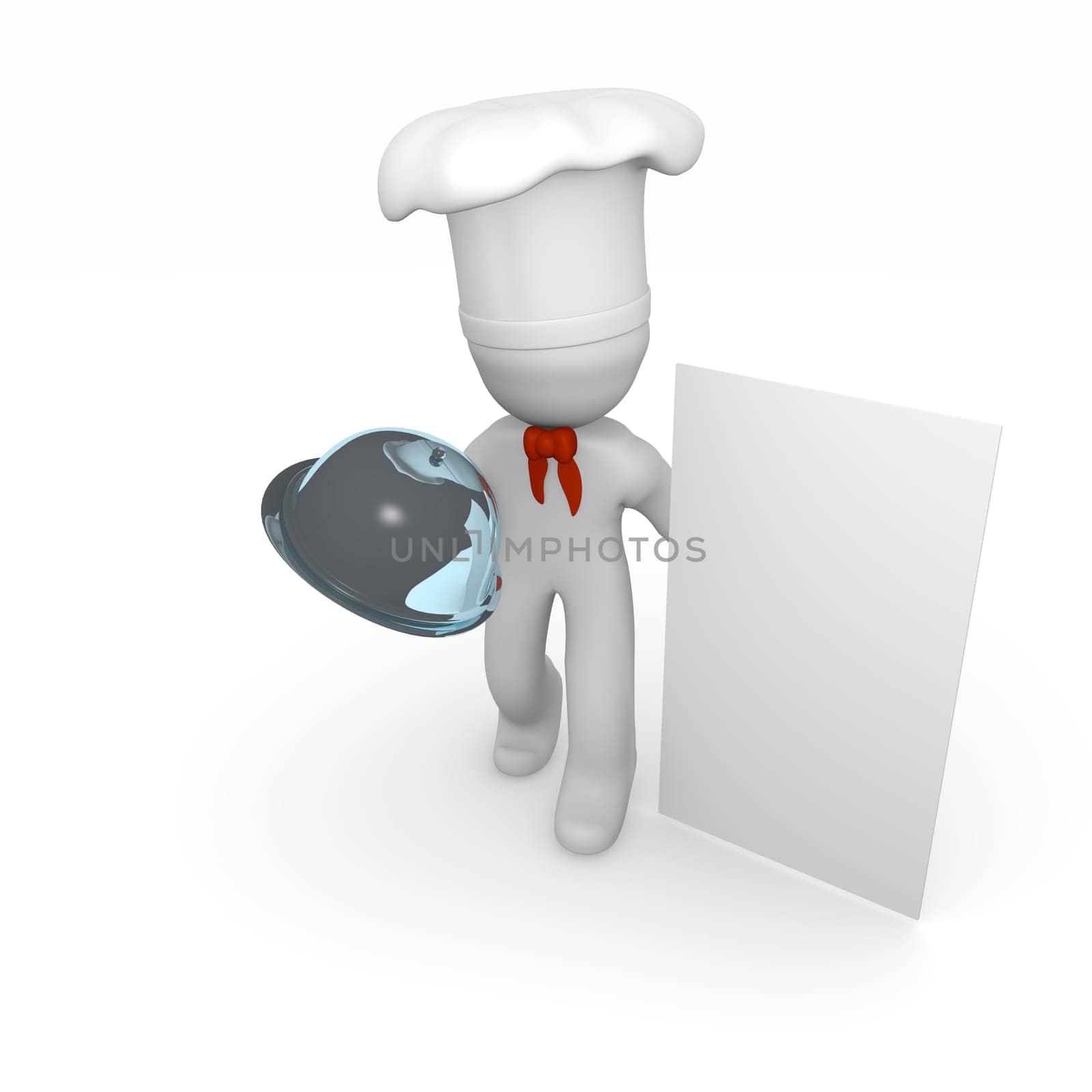 Chef with a blank sign