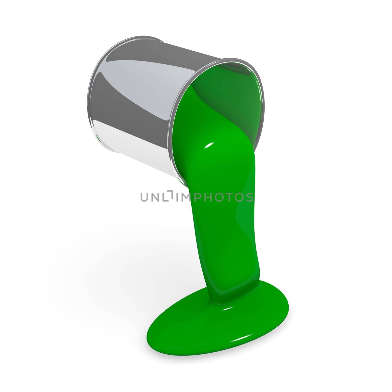 Color can with green glossy paint