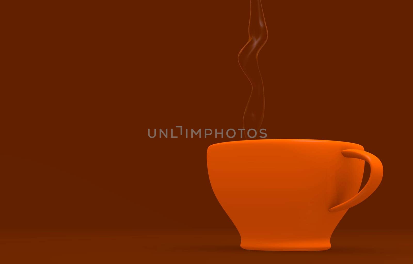 Cup of coffee with steam,3d image