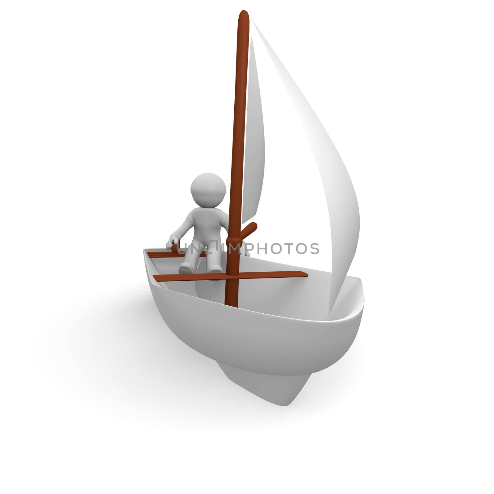 Sailor with his sailing boat