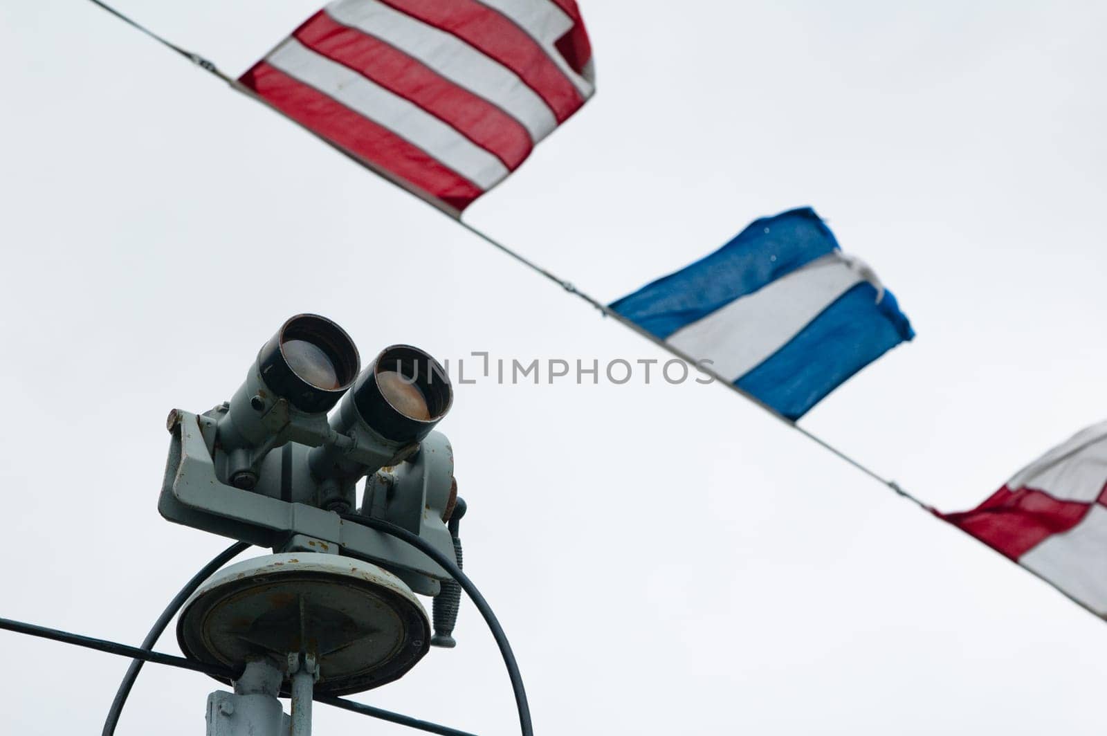 The ship field-glass and alarm flags
