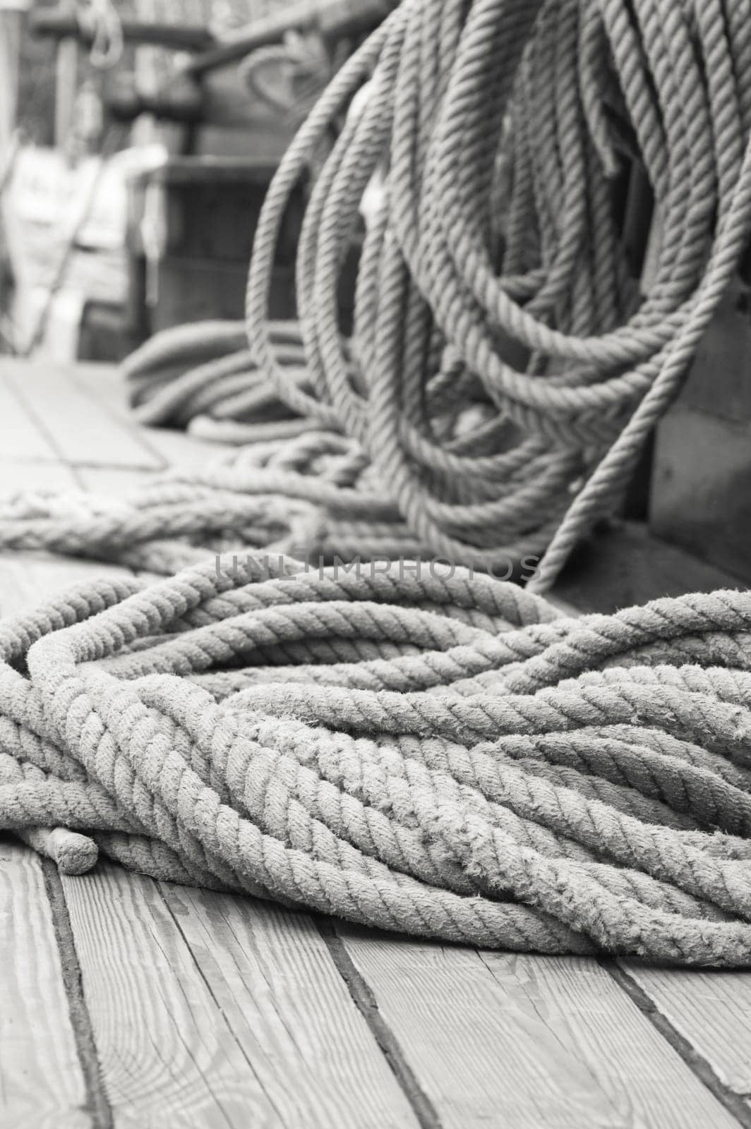 Rigging of an ancient sailing vessel
