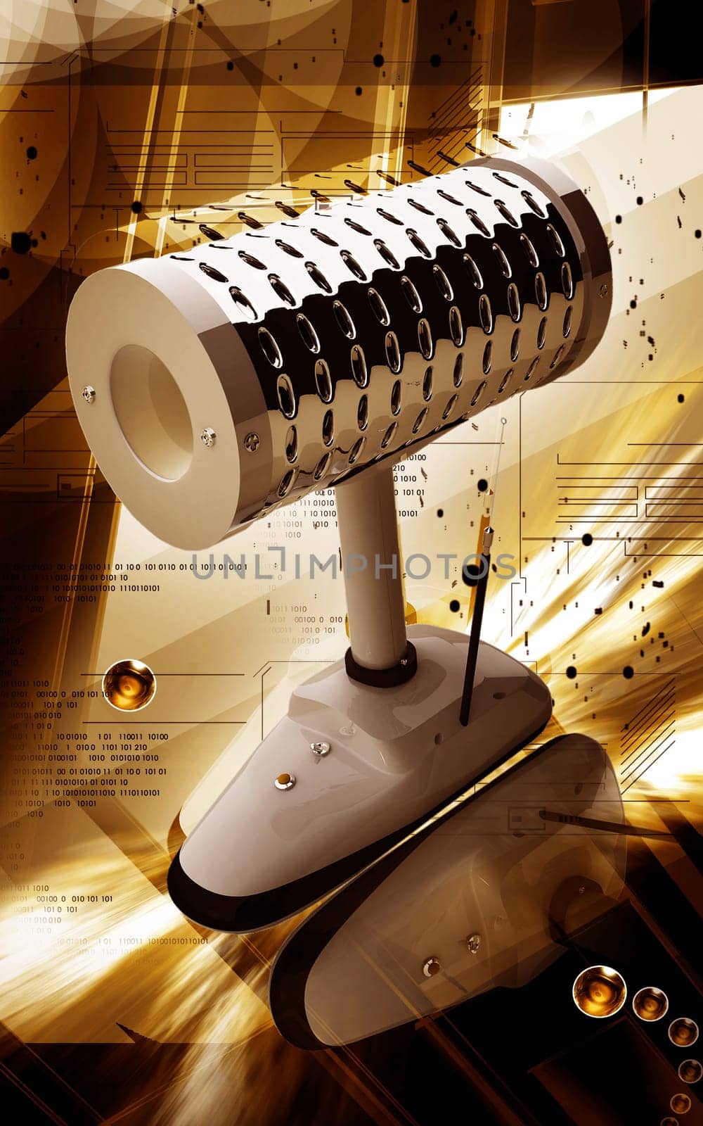 Digital illustration of dental implant in colour background