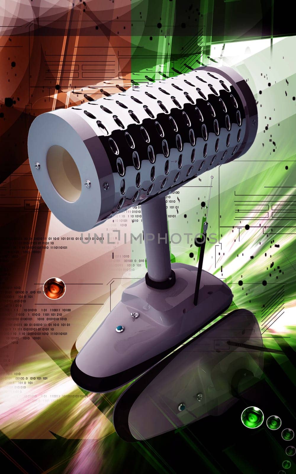 Digital illustration of dental implant in colour background