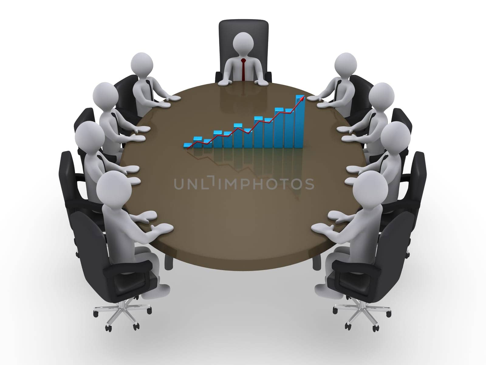 3d businessmen sales meeting