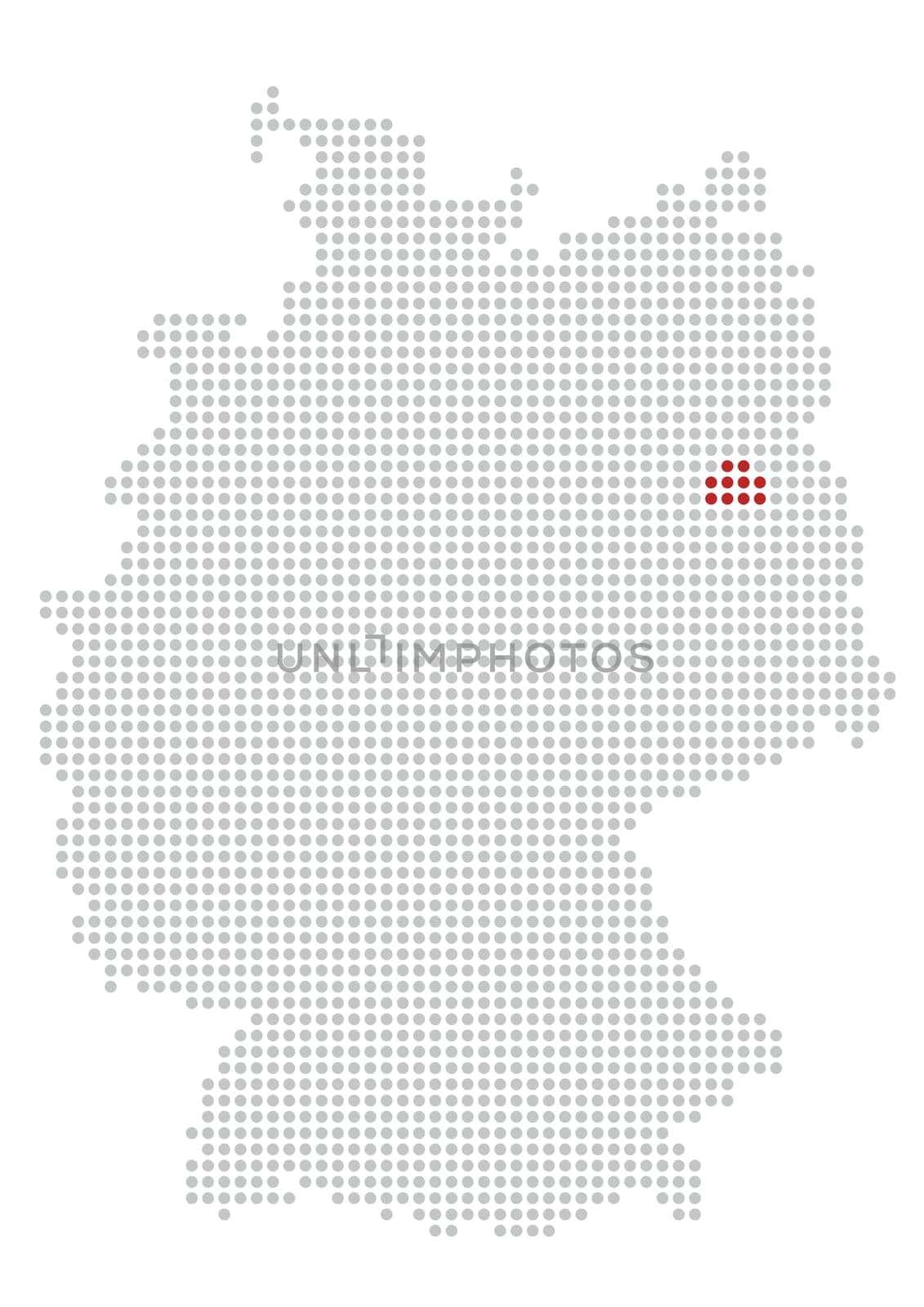 Map of Germany with dot grid