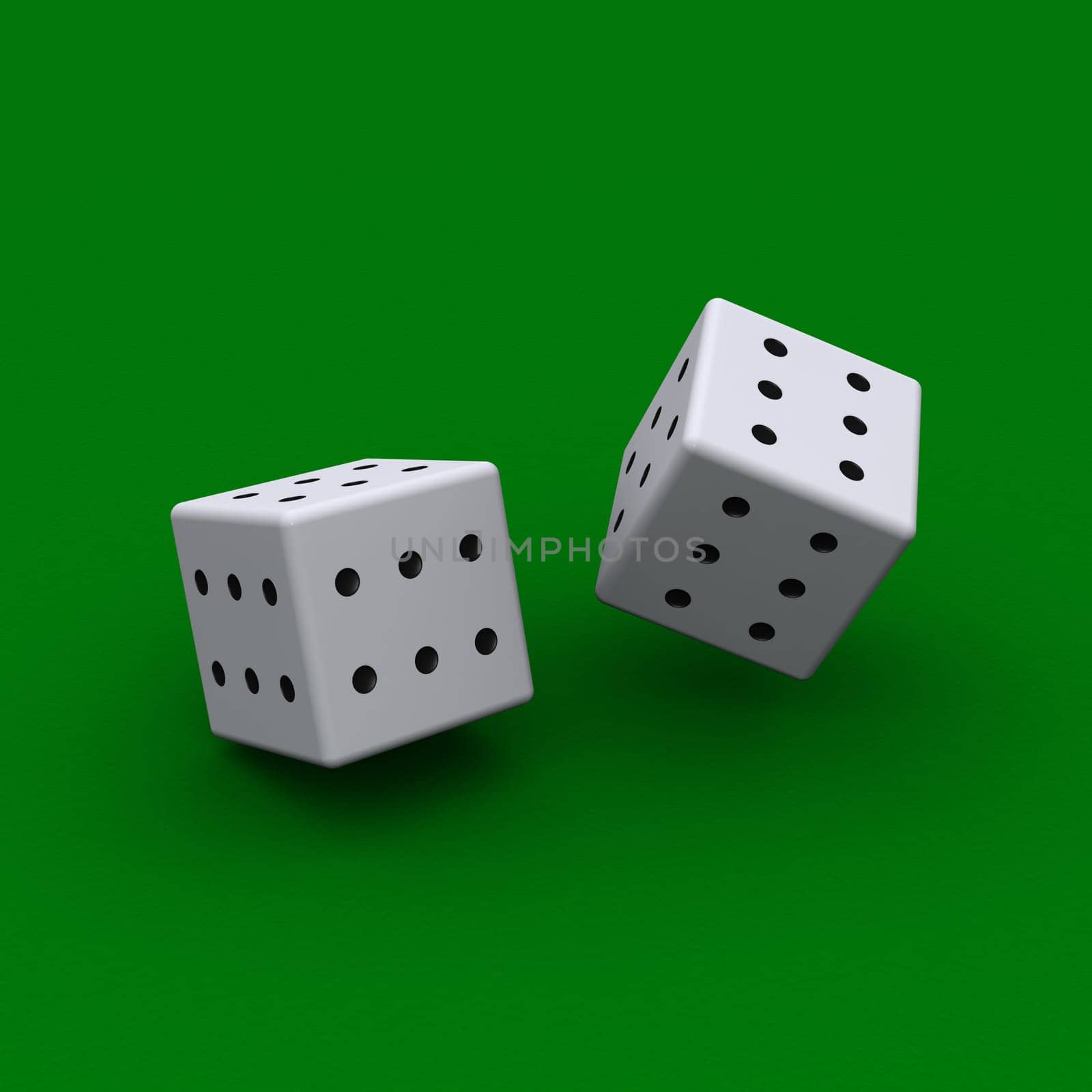 3d dice with all of the sides to be sixes