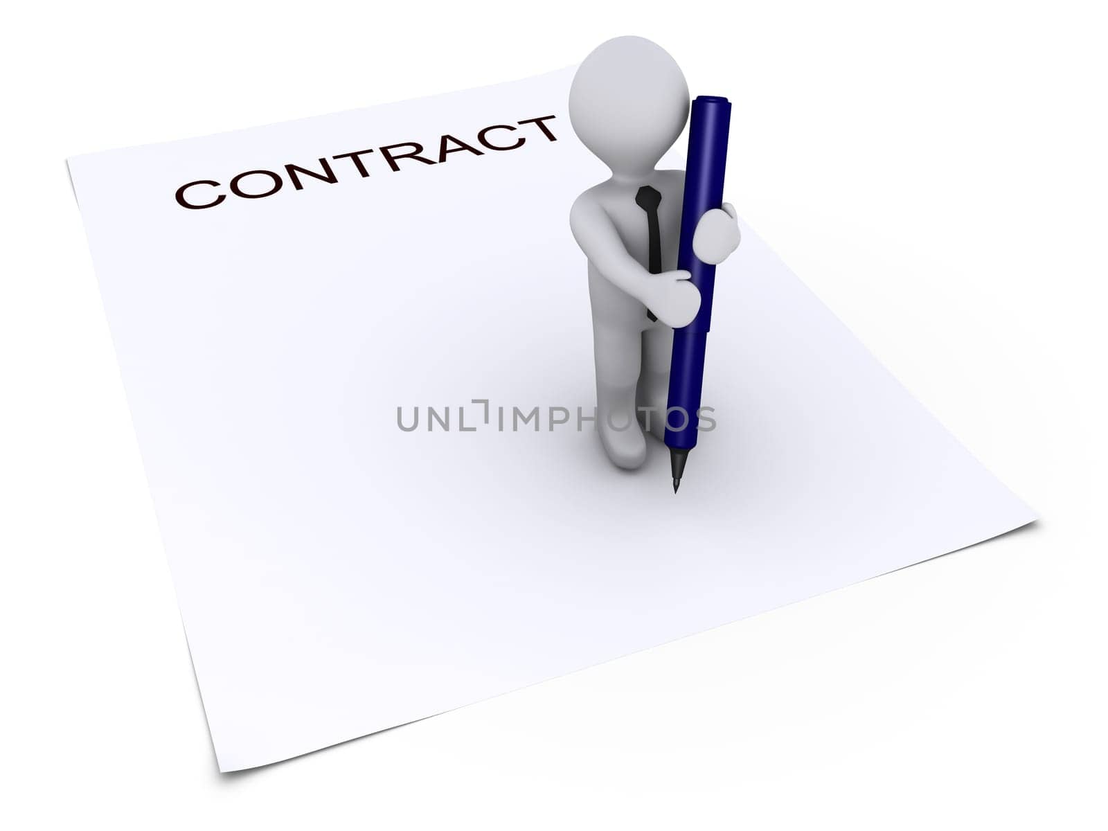 3d person holding a pen is on top of a contract paper