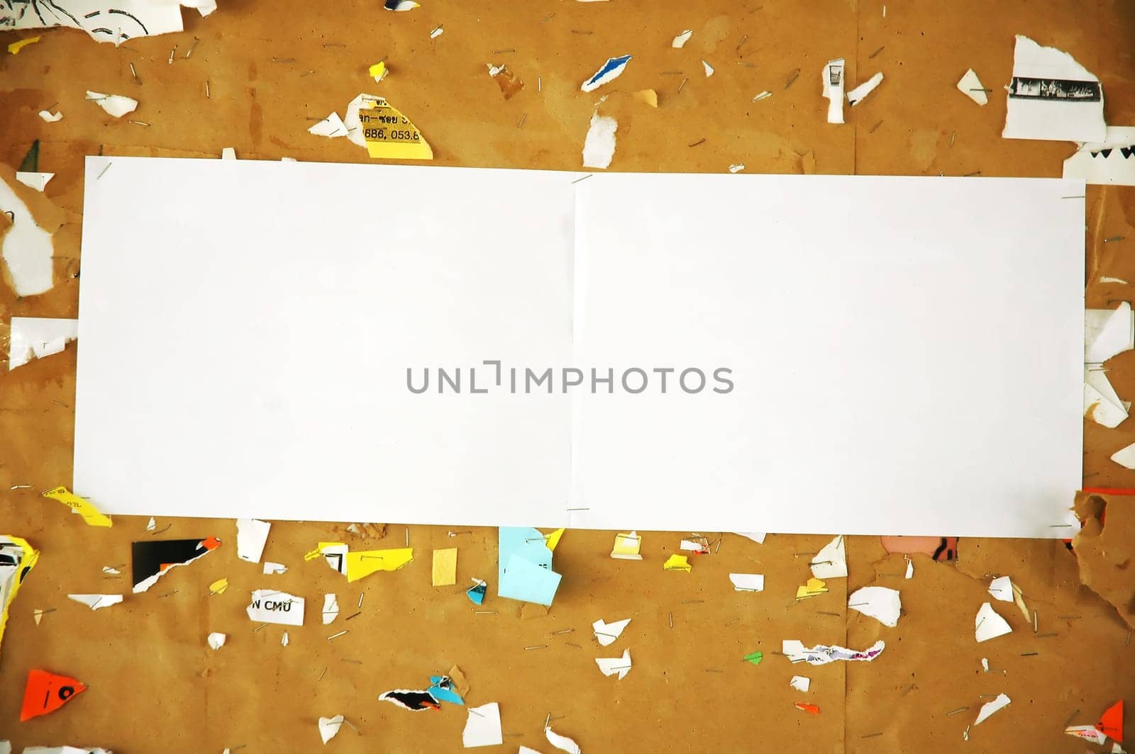 white paper and scraps paper