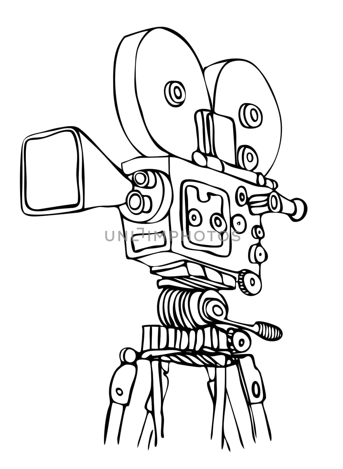 illustration of the old cine camera