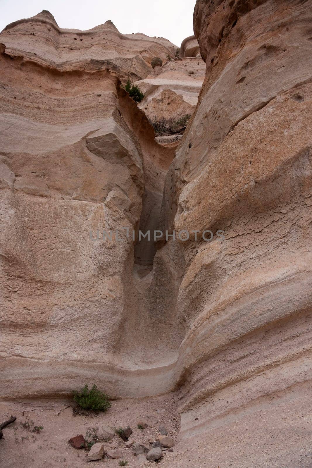 View into sandstone canyons made by nature