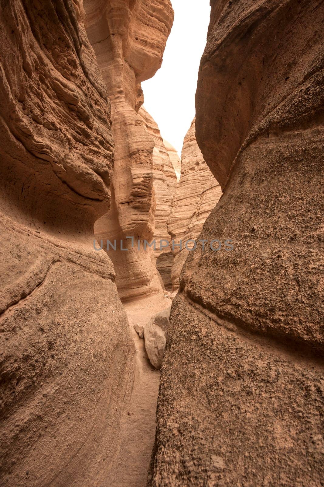 View into sandstone canyons made by nature
