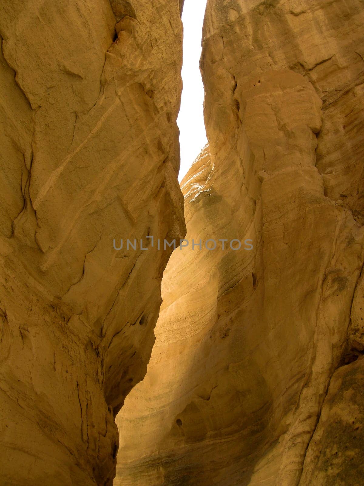 View into sandstone canyons made by nature
