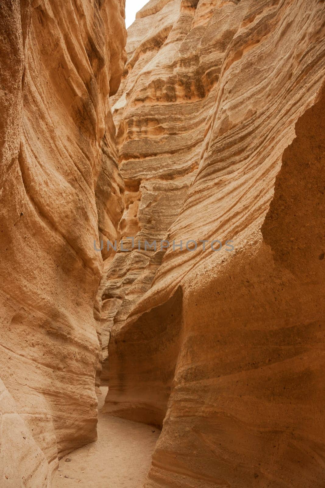 View into sandstone canyons made by nature