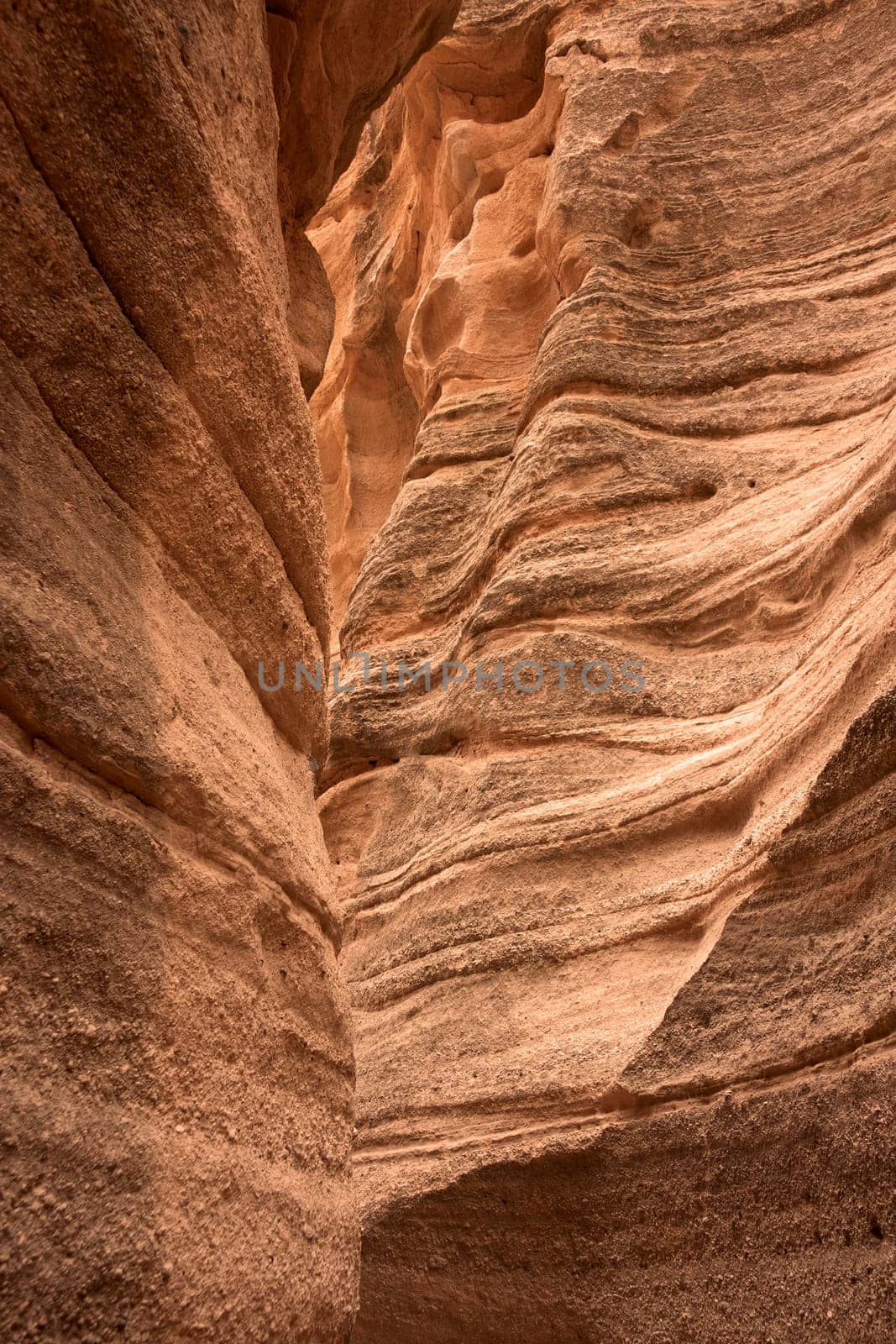 View into sandstone canyons made by nature