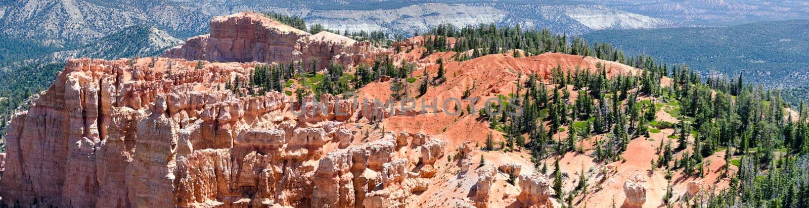 overview of Bryce Canyon National Park in Utah in the United States of America